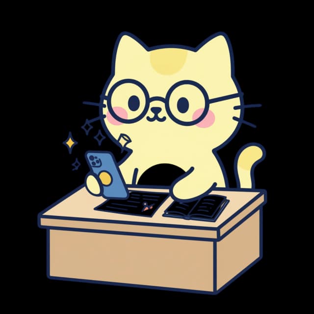 Study mascot scanning documents and textbook pages
